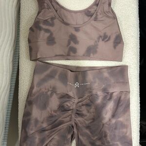 Rawgear tie dye shorts, sports bra & Leggings Bundle